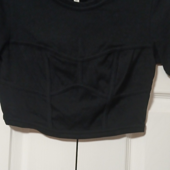 A.L.C. Black Cropped Corset Tee - Picture 6 of 10